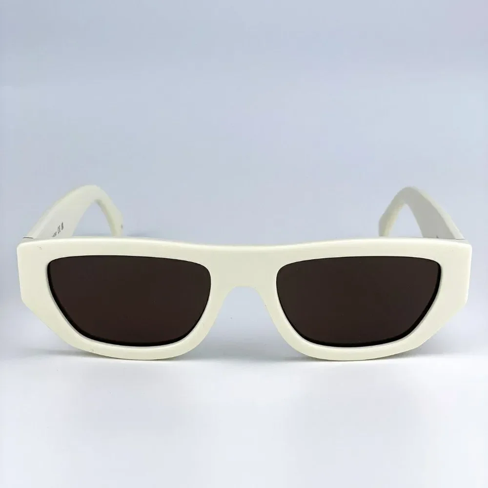 NEW Gucci GG1134S 003 Ivory White Brown Rectangle Unisex Sunglasses